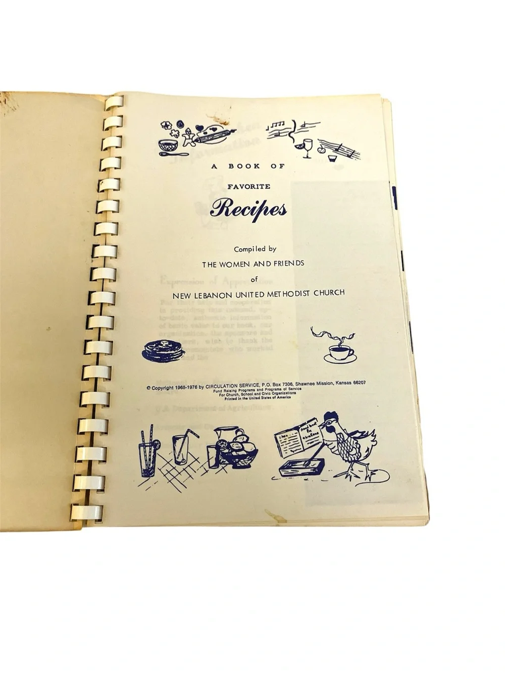 Vintage 1970s Church Cookbook New Lebanon United Methodist Favorite Recipes